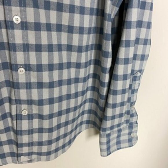 Untuckit Flannel Plaid Button Down Long Sleeve Shirt Blue Mens Large - Picture 3 of 6